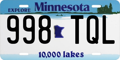 MN license plate 998TQL