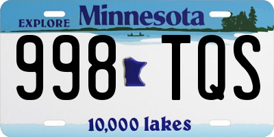 MN license plate 998TQS