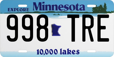 MN license plate 998TRE