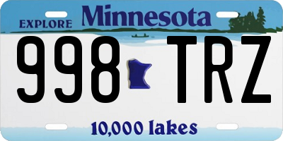 MN license plate 998TRZ