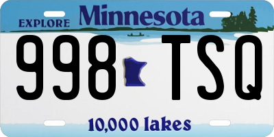 MN license plate 998TSQ