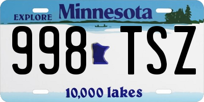 MN license plate 998TSZ