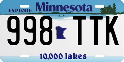 MN license plate 998TTK