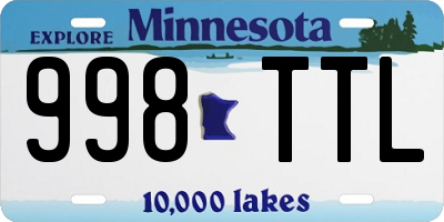 MN license plate 998TTL