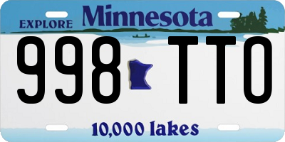 MN license plate 998TTO