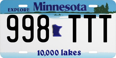 MN license plate 998TTT
