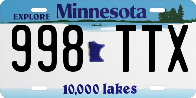 MN license plate 998TTX