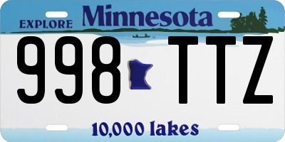 MN license plate 998TTZ
