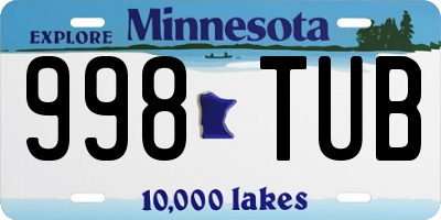 MN license plate 998TUB