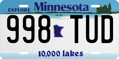 MN license plate 998TUD