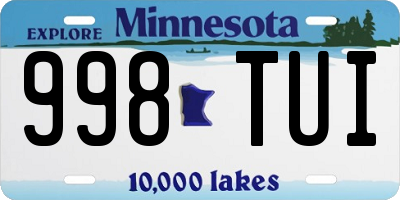 MN license plate 998TUI