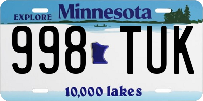 MN license plate 998TUK