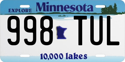 MN license plate 998TUL