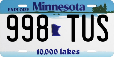 MN license plate 998TUS