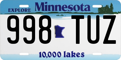 MN license plate 998TUZ