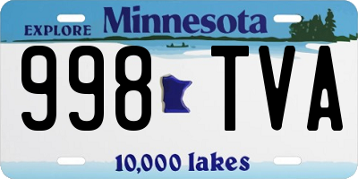 MN license plate 998TVA