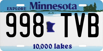 MN license plate 998TVB