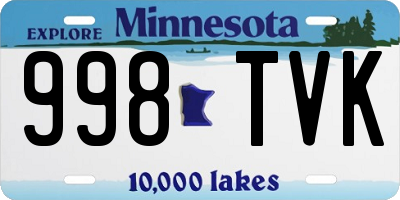 MN license plate 998TVK