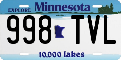 MN license plate 998TVL