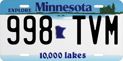 MN license plate 998TVM