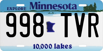 MN license plate 998TVR