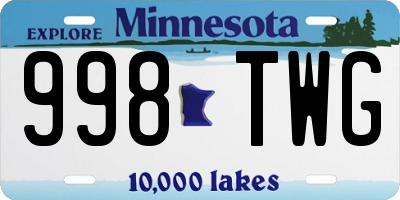 MN license plate 998TWG