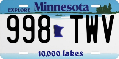 MN license plate 998TWV