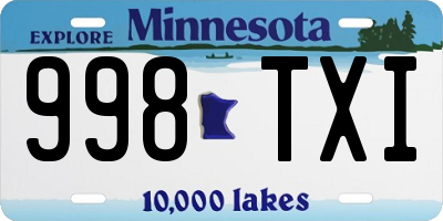 MN license plate 998TXI