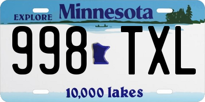 MN license plate 998TXL