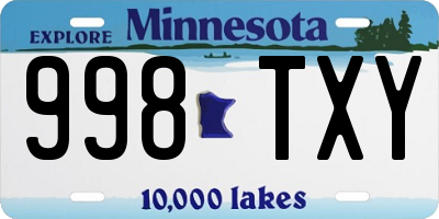 MN license plate 998TXY