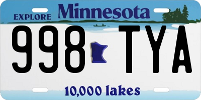MN license plate 998TYA