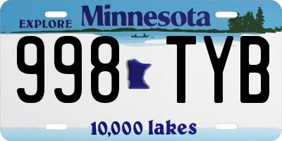 MN license plate 998TYB