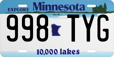 MN license plate 998TYG
