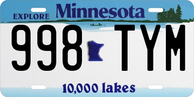 MN license plate 998TYM