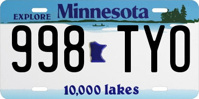 MN license plate 998TYO