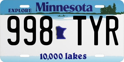 MN license plate 998TYR