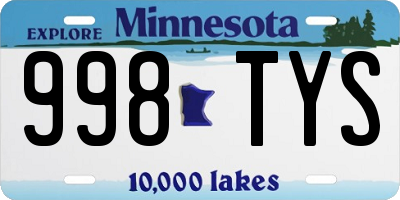 MN license plate 998TYS