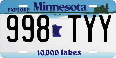 MN license plate 998TYY