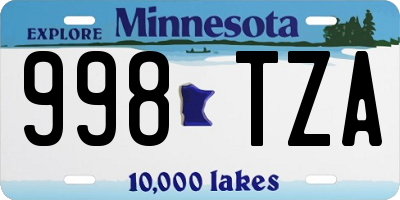 MN license plate 998TZA