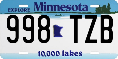 MN license plate 998TZB