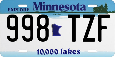 MN license plate 998TZF