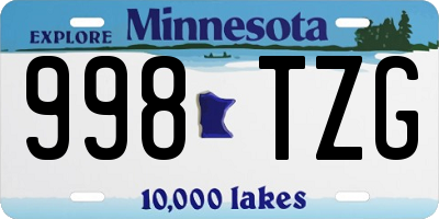 MN license plate 998TZG