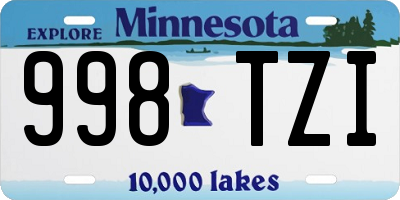 MN license plate 998TZI