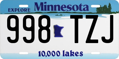 MN license plate 998TZJ
