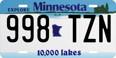 MN license plate 998TZN