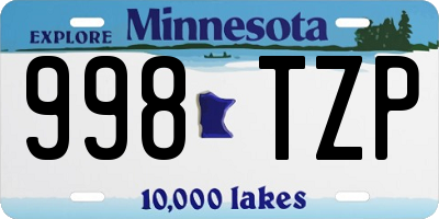MN license plate 998TZP