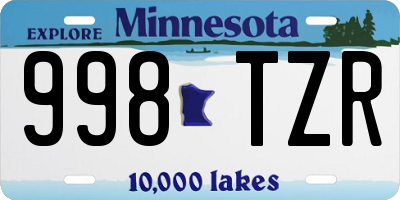 MN license plate 998TZR