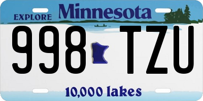 MN license plate 998TZU