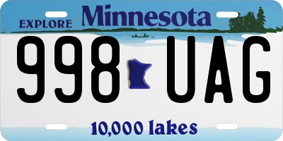 MN license plate 998UAG