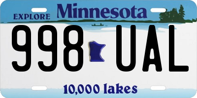 MN license plate 998UAL